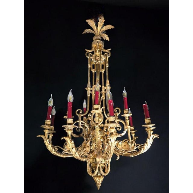 Mid 19th Century 19th-Century French Gilded Bronze Chandelier 16 Lights, 1860s For Sale - Image 5 of 18