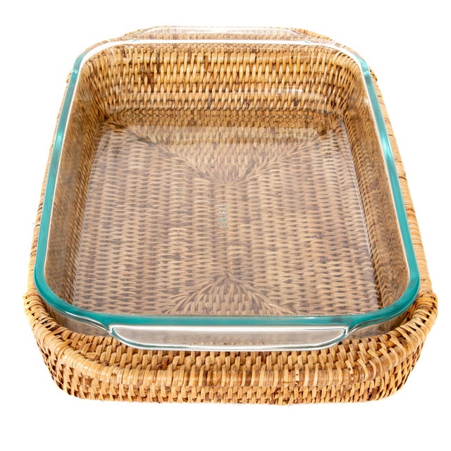 2020s Artifacts Rattan Rectangular Pyrex Holder For Sale - Image 5 of 6