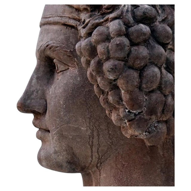 Roman terracotta bacchus - chiaramonti museum, 20th century patinated terracotta head of a young bacchus. Copy of the...
