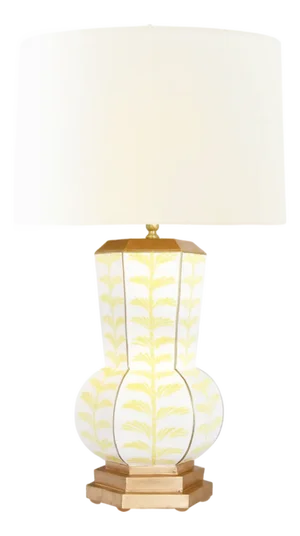 Matthew Izzo Home Catalina Trail Handpainted Tole Table Lamp With Gold Accents and Cream Shade