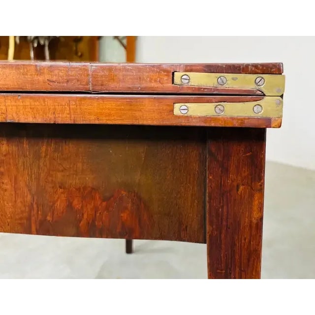 Antique Fold Over English Mahogany Card Table Circa 1910 For Sale - Image 10 of 10