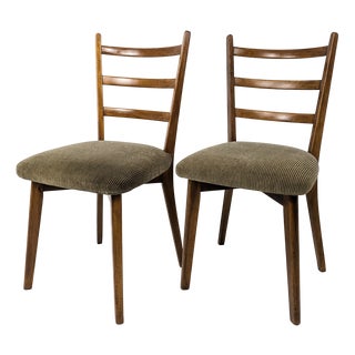 Set of Vintage Danish Wooden Strut Chairs For Sale