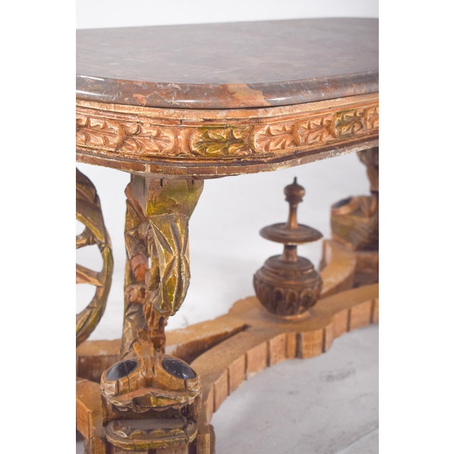 Rectangular Coffee Table with Marble Top, 1920s For Sale - Image 9 of 13