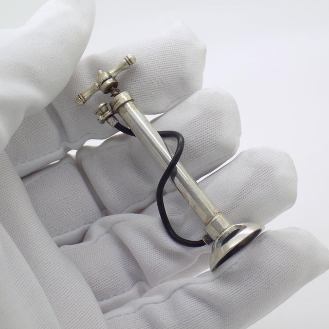 Vintage Italian Silver 800 Bicycle Pump Figurine by Raspini, Arezzo, 1970s For Sale - Image 6 of 12