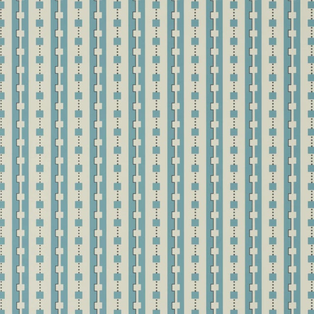 Sample - Schumacher X David Oliver Plaza Wallpaper in Blues Blue For Sale