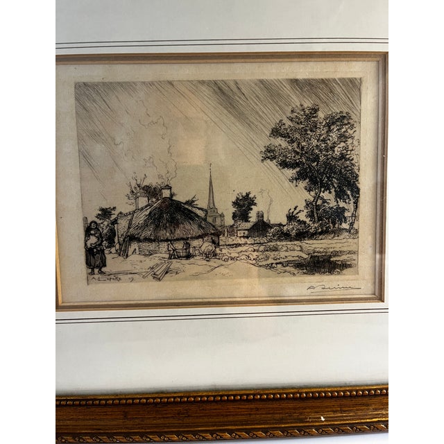 Early 1900s Antique Lepere the Shower Framed Print For Sale In New York - Image 6 of 10