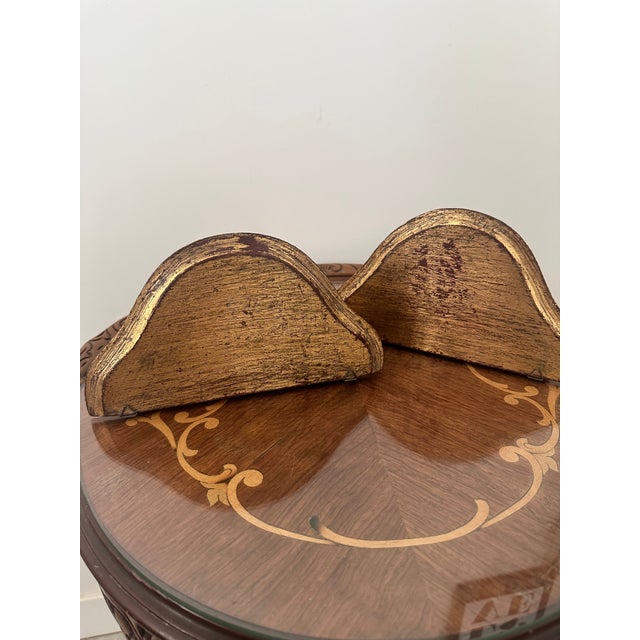 1970s Vintage Italian Gilled Wood Wall Shelf For Sale - Image 5 of 5