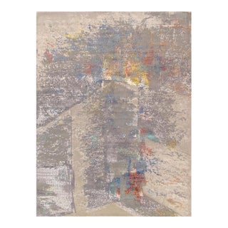 Pasargad Home Modern Beige Silk & Wool Area Rug- 8'11'' X 12' 3'' For Sale