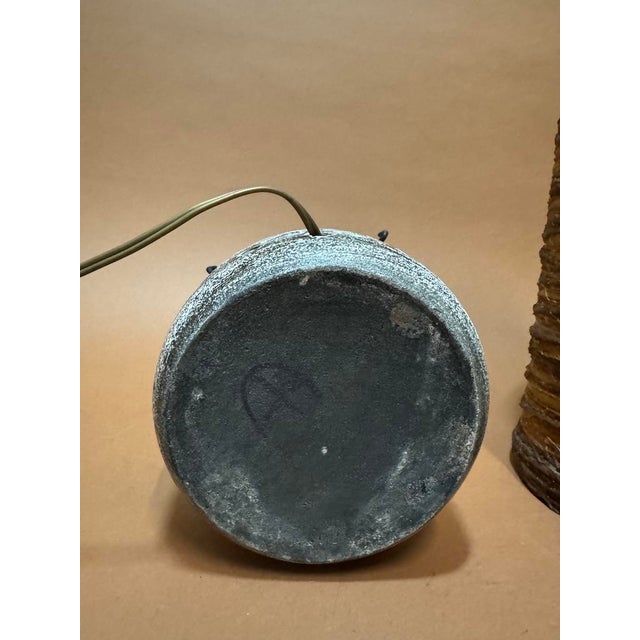 Brown Vintage Ceramic Lamp from Accolay, 1970 For Sale - Image 8 of 10