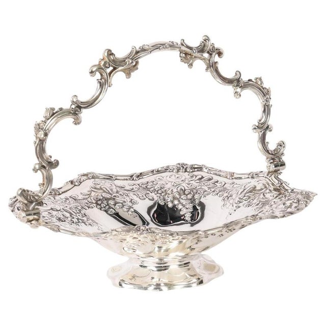Antique Victorian Silver Plated Fruit Basket, 19th Century For Sale - Image 14 of 14