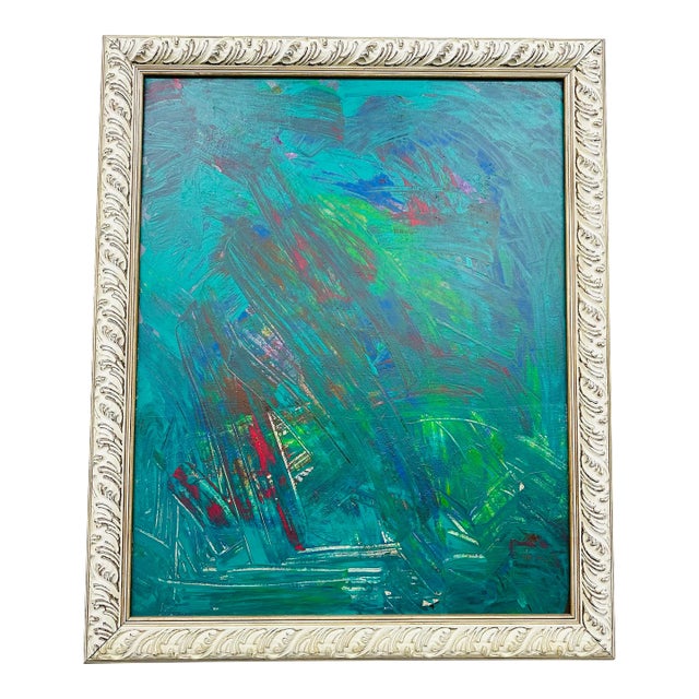 Modern Expressionist Abstract Painting Signed Mullin For Sale