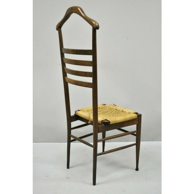 Vintage Gio Ponti Style Mid Century Modern Wood Rope Valet Chair Chairish
