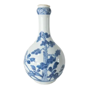 18th Century Japanese Blue and White Edo Period Arita Bottle Vase