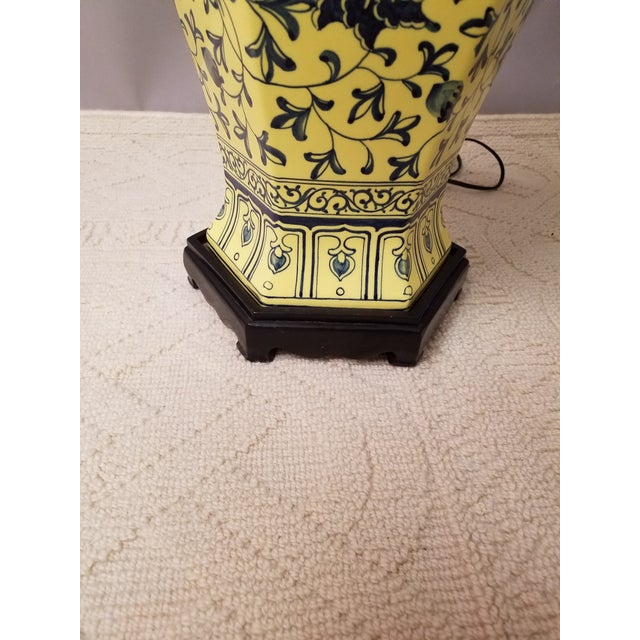 Large Chinese Yellow Blue Table Lamp Chairish