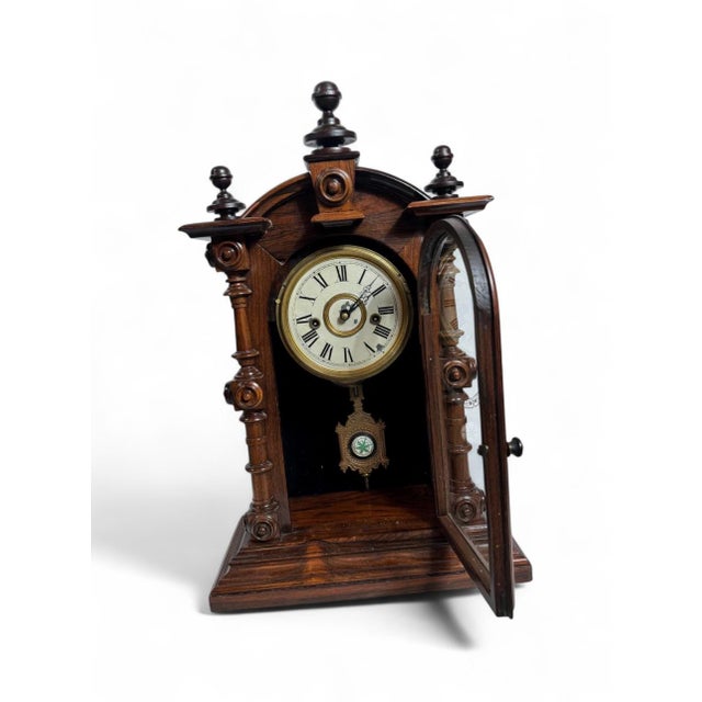 Antique American Welch Spring & Co 8 Day Patti Mantle Clock | Chairish