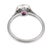 1930s Art Deco Inspired Old Mine Cut Diamond Ruby Target Platinum Ring, Size 6.25 For Sale In Los Angeles - Image 6 of 6
