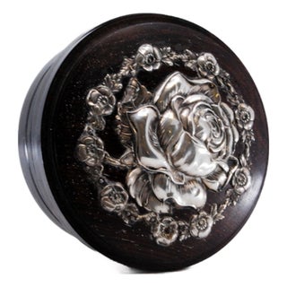 Rosewood Jewelry Box with Silver Applications For Sale