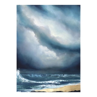 Sea Meets the Sky - Large Scale Moody Oceanscape Painting on Canvas Original Artwork by Charlotte Elizabeth For Sale