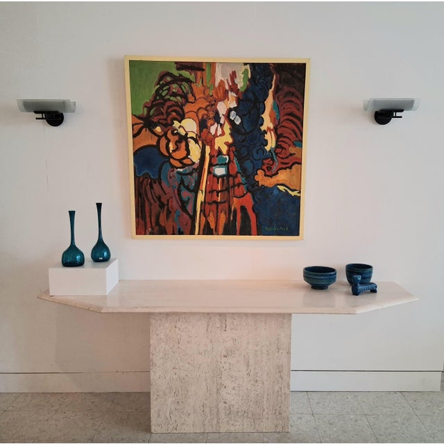 Large Travertine Console Table, Italy, 1970s For Sale - Image 4 of 11