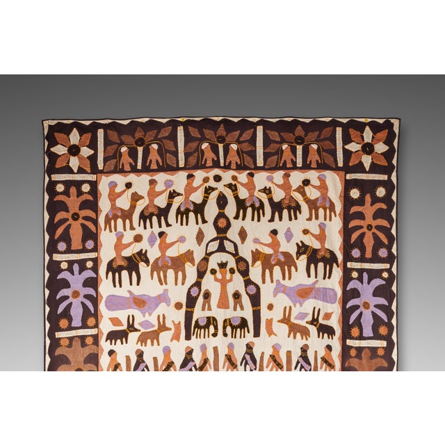 Vintage Hand-Stitched Kanduri Cloth With Animal and Tree of Life Appliqué, India, C. 1950s For Sale - Image 14 of 18