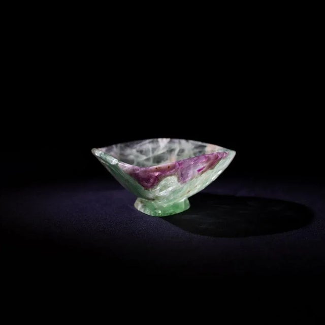 Forest Green Small Bowl in Cut Gemstone by Helmut Wolf, 1960s For Sale - Image 8 of 9