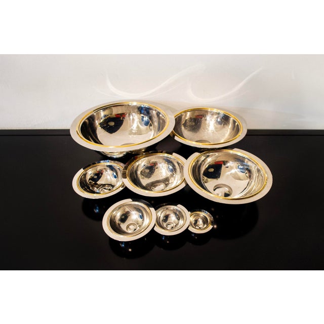 Set of 8 stainless steel bowls. Planetarium model Designer Liliana Bonomi Producer Serafino Zani 80s I have official proof...
