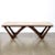 Brown Itialian Mid Century Modern Sculptural Graphic Walnut & Taupe Velvet Bench For Sale - Image 8 of 9