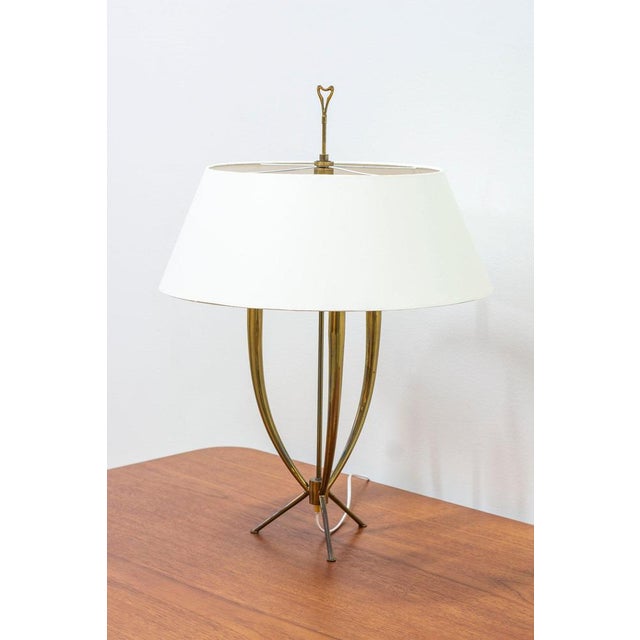 Mid-Century Brass Tripod Table Lamp, 1950s For Sale - Image 13 of 14