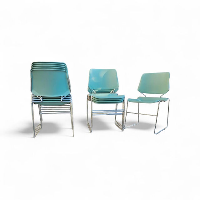 Mid-Century Modern Stackable Matrix Krueger Chairs by Thomas Tolleson, 1970s, Set of 10 For Sale - Image 12 of 13
