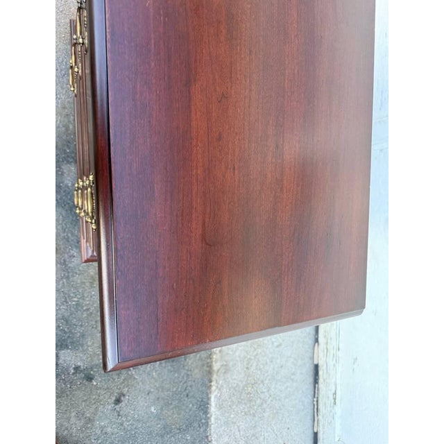 Late 20th Century Pair of American Drew Chippendale Style Cherry Bedside Chest Nightstands For Sale - Image 14 of 17