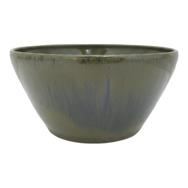 Kenneth George Cole Pottery Sanford Nc Organic Earthy Green & Blue Bowl For Sale