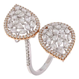 Natural Diamond Ring with Diamond and 18k Gold For Sale