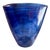 Large Blue Oval Glass Modern Contemporary Vase For Sale