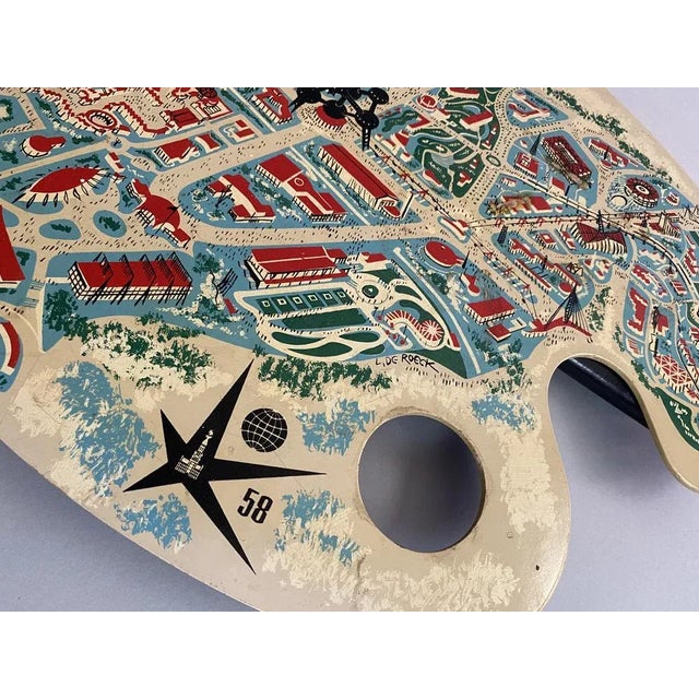 1958 Brussels World Expo souvenir. This palette shaped side table was created as a souvenir for the 1958 World Expo. Once...