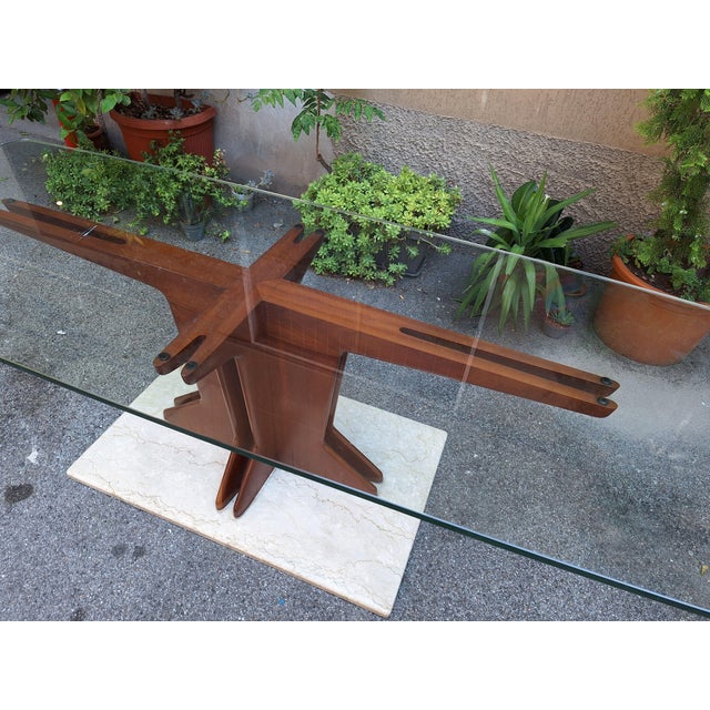 Brown Vintage Table in Walnut Wood with Marble Base by Giorgio Raponi, 1950s For Sale - Image 8 of 17