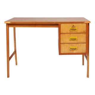 Mid-Century Beech & Maple Desk in Carlo De Carli Style For Sale