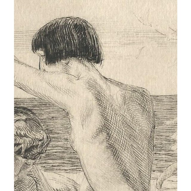 Raphaël Drouart, Before the Sea, Nude, 1920s, Etching For Sale - Image 6 of 12