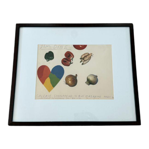 1969 Jim Dine, Signed Invitation Card, Sonnabend Gallery, Paris, Framed