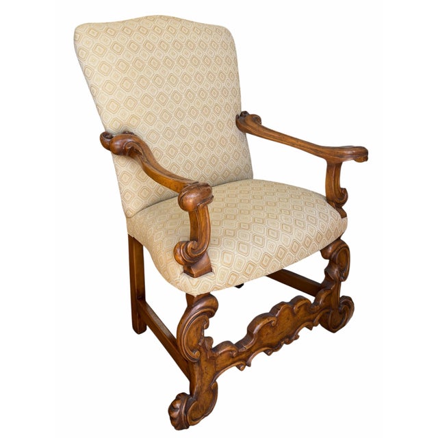 17th C Style Therien Studio Workshops Spanish Colonial Arm Chair. 1 of 2 available.