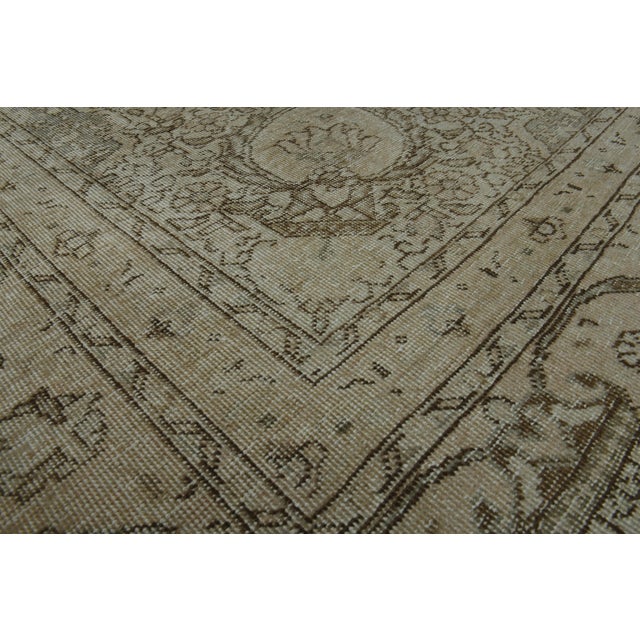 Textile 1970s Vintage Persian Handmade Wool Cotton Beige Area Rug For Sale - Image 7 of 11