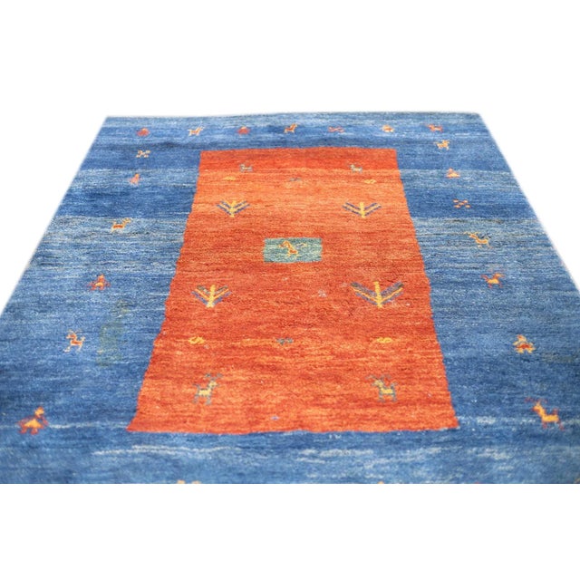 Fine Vintage Tribal Persian Gabbeh Rug 6'3'' X 9'3'' For Sale - Image 12 of 12