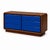 Postmodern dresser. Well made Refinished in a vivid blue/walnut lacquer.. Dresser is in excellent condition, ready to...