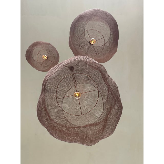 Not Yet Made - Made To Order 21st Century Handcrafted Knitted Barrel Lamp in Copper Color D60cm For Sale - Image 5 of 12