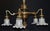 Art Deco French Brass Five-Light Chandelier with Opaline Glass Shades, 1920s For Sale - Image 4 of 18