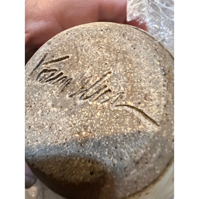 Modern Lee Kitzman Signed Studio Pottery Vase – Oregon PNW Art Pottery For Sale - Image 3 of 4