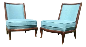Mid-Century Style Slipper Lounge Chairs - A Pair
