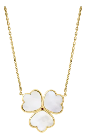 Mauboussin Paris 18Kt Yellow Gold Vintage Mother Of Pearl Clover Pendant
