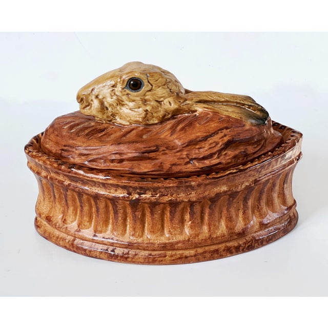 Pillivuyt et Cie Antique French Pillivuyt Trompe l'Oeil Hare Pate' Tureen C1900s For Sale - Image 4 of 12