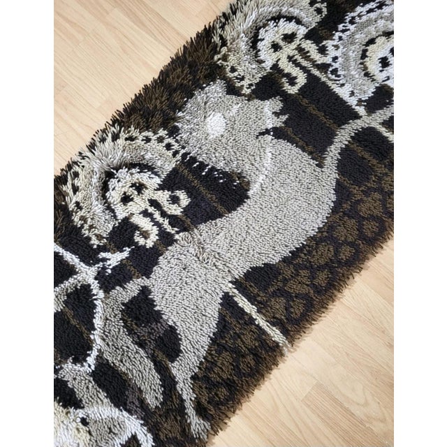 Danish Rya Tapestry Wool Wall Rug by Ege Taepper, Denmark, 1970s, in Flawless conditions. Designed 1970 to 1979 This piece...
