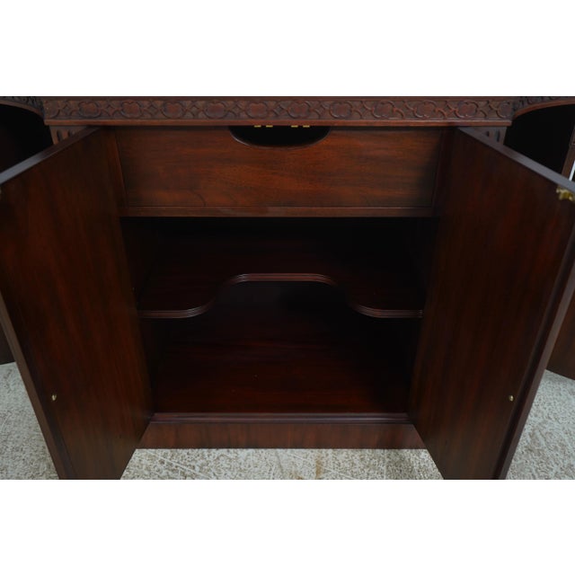 1980s Henkel Harris Mahogany Inlaid 4 Door Server For Sale - Image 5 of 12